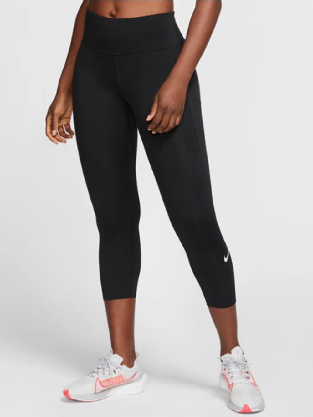 Nike Epic Luxe Women's Mid-Rise Crop Pocket Running Leggings CN8043-010 Black S
